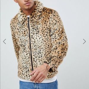 ASOS Faux Fur Leopard Western Jacket